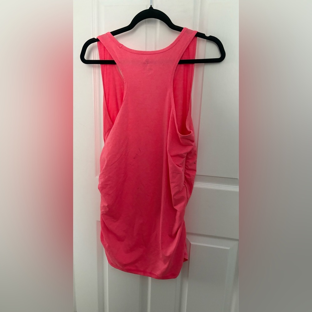 Old Navy Bright Pink Tank Top with Ruched Sides - Picture 3 of 7